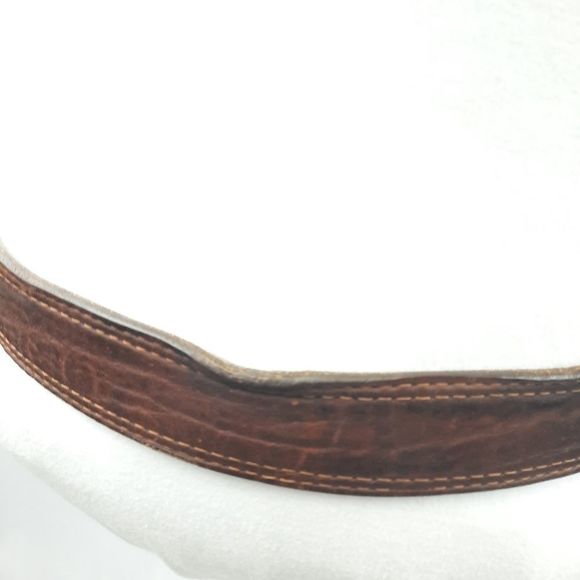 Antique Farmall tractor plaque buckle brass Salvatori corsica cowhide full grain - Picture 5 of 16